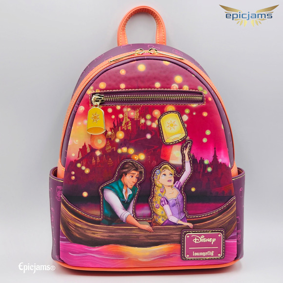 Loungefly Disney Tangled Rapunzel & Flynn Boat Scene Glow-in-the-Dark Backpack - Picture 1 of 7